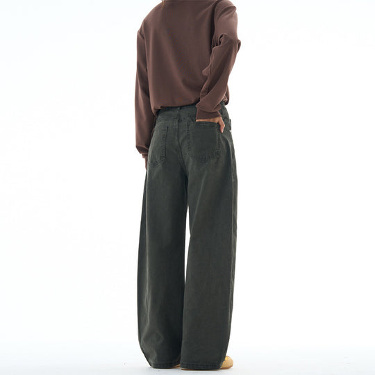 Damen Extraweite Denim-Palazzohose mit floraler Stickerei Nord Taschen