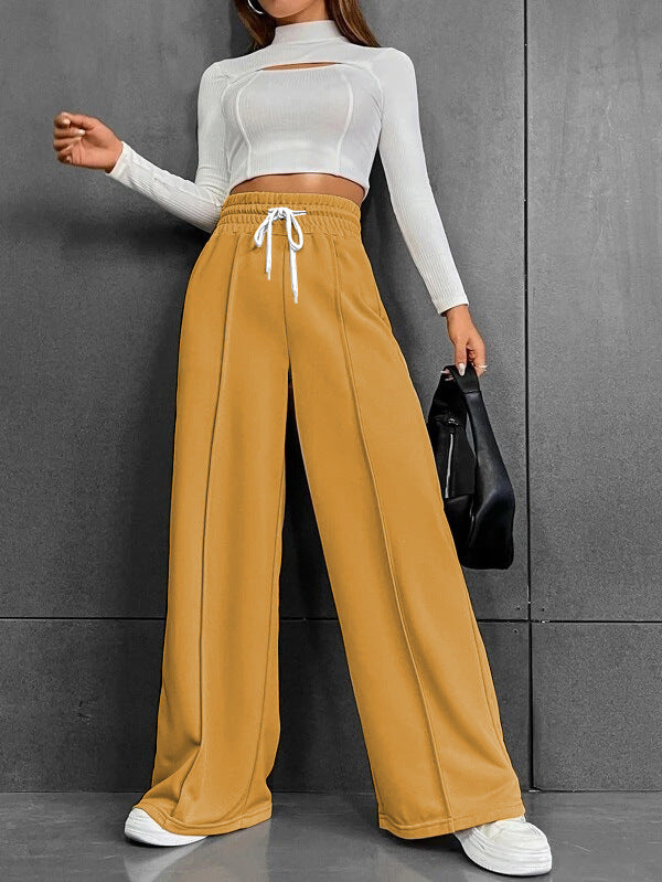 Damen Lässige weite Sweatpants mit verstellbarem Bund Nord Taschen