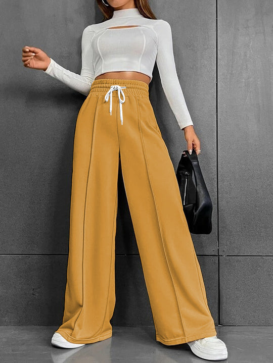 Damen Lässige weite Sweatpants mit verstellbarem Bund Nord Taschen