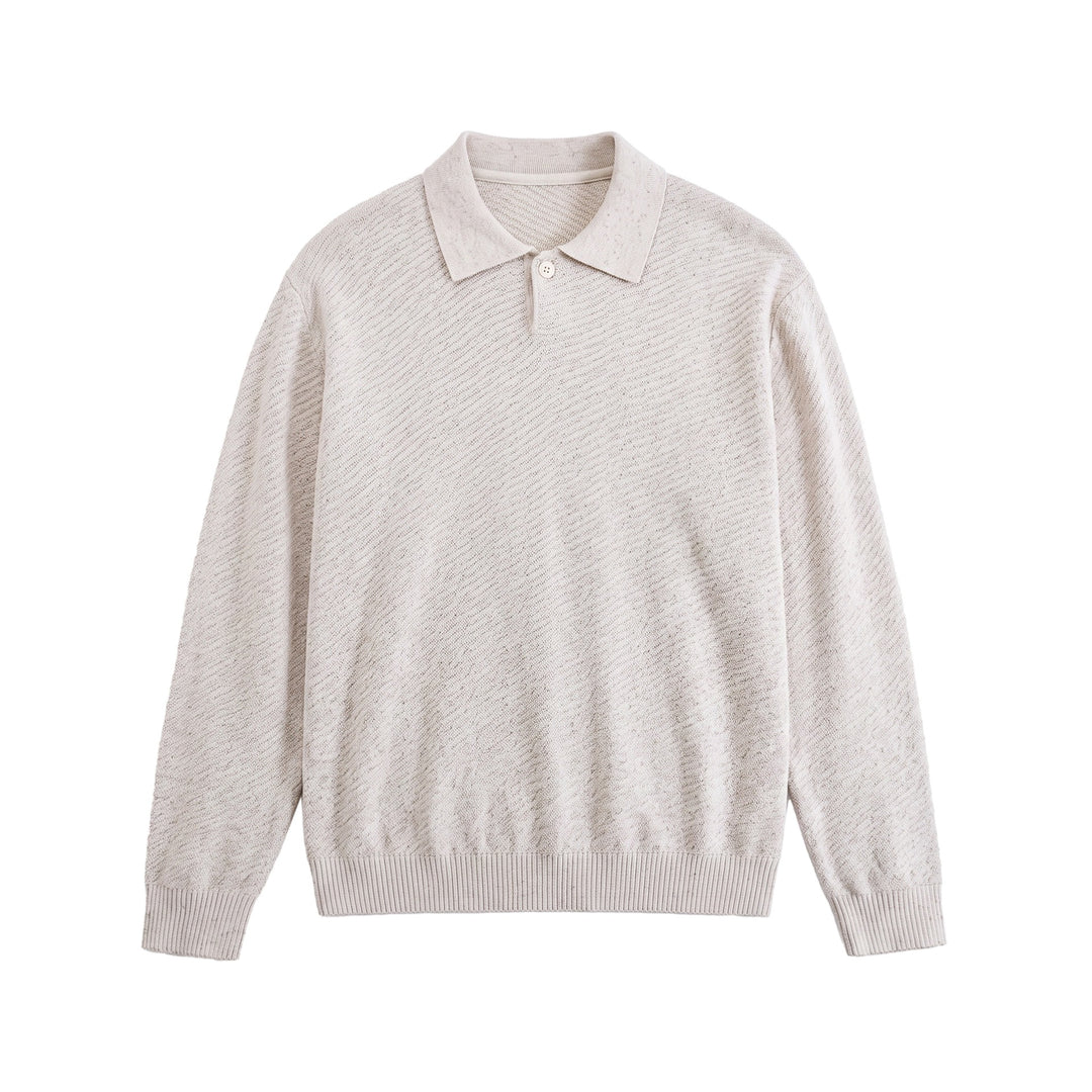 Herren Strick-Poloshirt mit strukturiertem Garn und relaxed Fit Nord Taschen