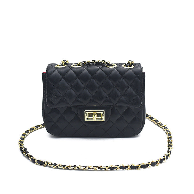 Damen Mini-Schultertasche im eleganten Steppmuster mit goldenen Akzenten Nord Taschen