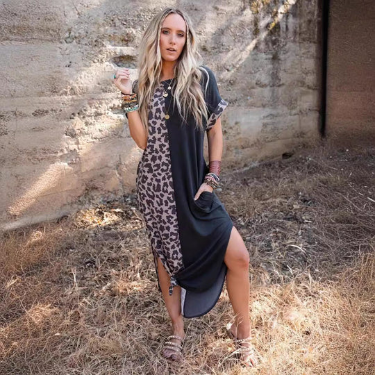 Damen Freizeitkleid im trendigen Leopardenmuster Nord Taschen