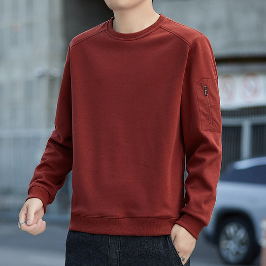 Herren Minimalistisches Sweatshirt mit Raglanärmeln und Reißverschluss-Ärmeltasche Nord Taschen