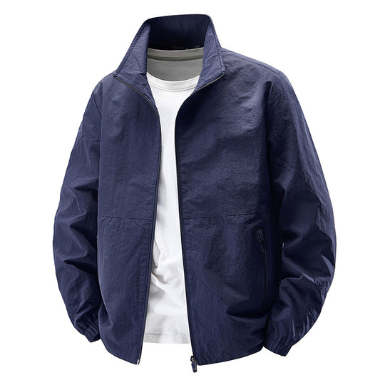 Herren Leichte Wind- und wasserabweisende Freizeitjacke mit Stehkragen und Reißverschlusstaschen Nord Taschen