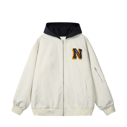 Unisex Boxy-Mehrlagige Bomberjacke mit integrierter Kapuze und Collegiate-Patch Nord Taschen