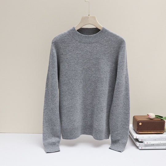 Damen Feiner Longsleeve-Rundhalspullover mit verstärktem Rippenkragen & schmeichelnder Hüftlänge Nord Taschen