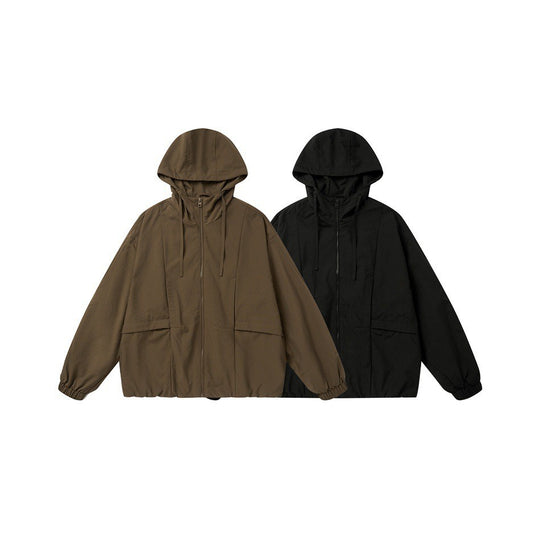 Unisex Oversize-Kapuzenblouson mit elastischem Saum und Utility-Taschen Nord Taschen