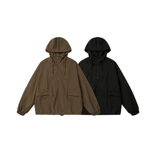 Unisex Oversize-Kapuzenblouson mit elastischem Saum und Utility-Taschen Nord Taschen