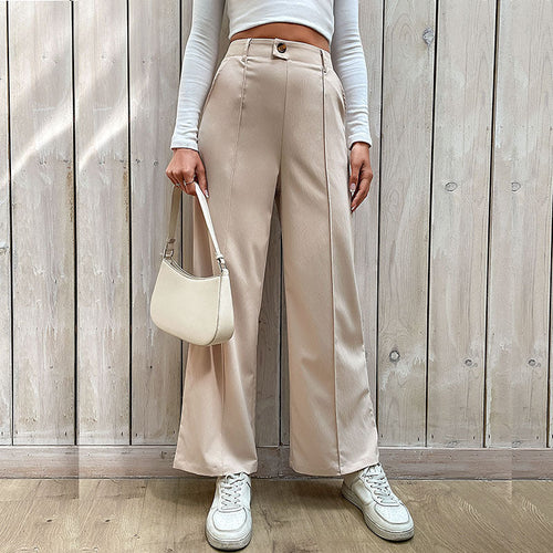 Damen Hochtaillierte Wide‑Leghose mit Bügelfalte und subtiler Anzugoptik Nord Taschen