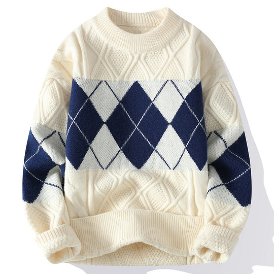 Herren Strickpullover mit diamantförmigem Muster Nord Taschen