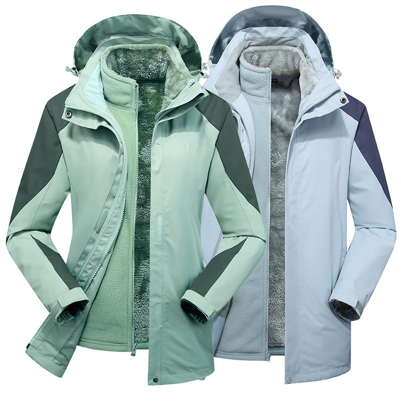 Damen zweilagige Softshelljacke mit herausnehmbarer Teddyfleece-Innenjacke und verstellbarer Kapuze Nord Taschen