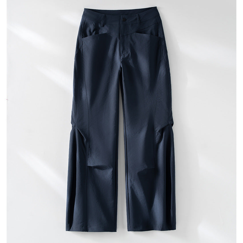 Damen Weite High‑Waist-Hose mit eingesetztem Beinschlitz und markanten Eingrifftaschen Nord Taschen