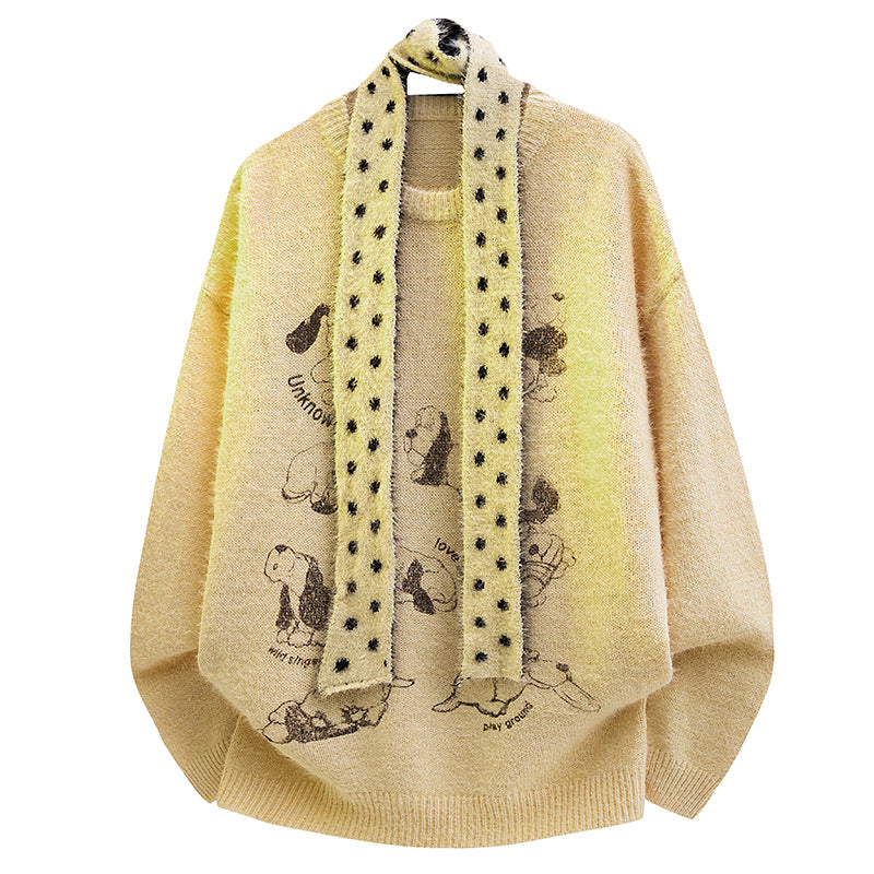 Damen Grobstrickpullover mit Tiermotiv Nord Taschen