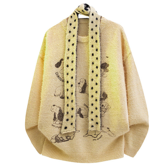 Damen Grobstrickpullover mit Tiermotiv Nord Taschen