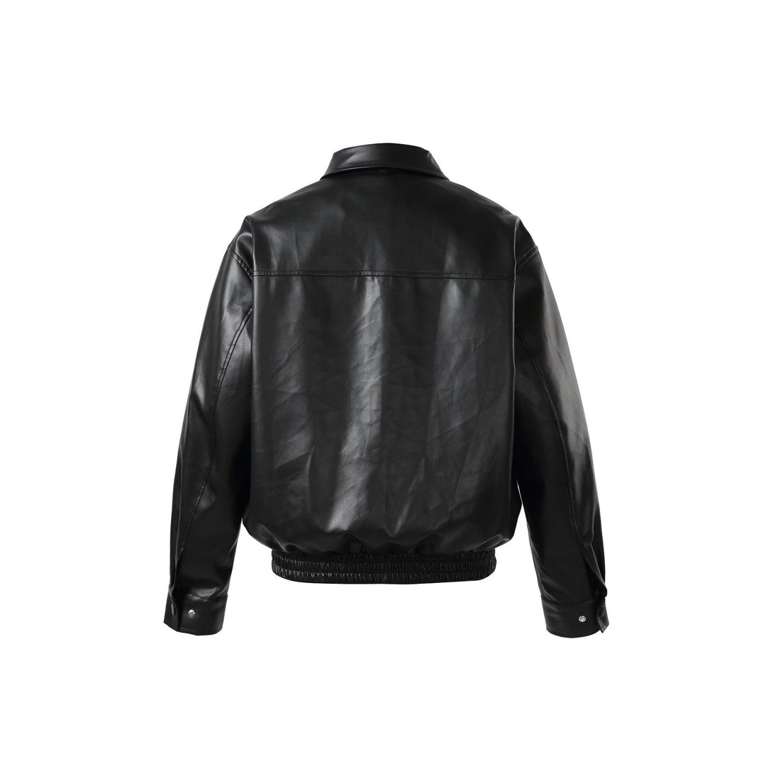 Unisex Kurz geschnittene Kunstleder‑Bomberjacke mit kastigem Boxy‑Schnitt Nord Taschen