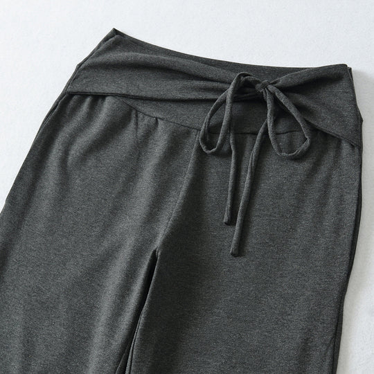 Damen Weite Jersey-Loungehose mit Umschlagbund und Tunnelzug Nord Taschen