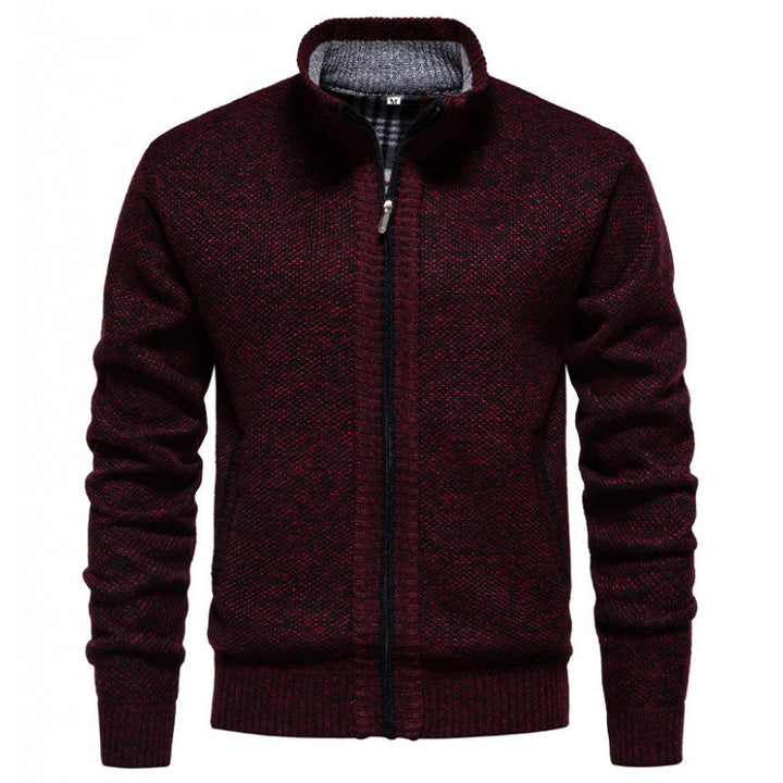 Herren Strickjacke mit hohem Kragen und praktischem Reißverschluss Nord Taschen