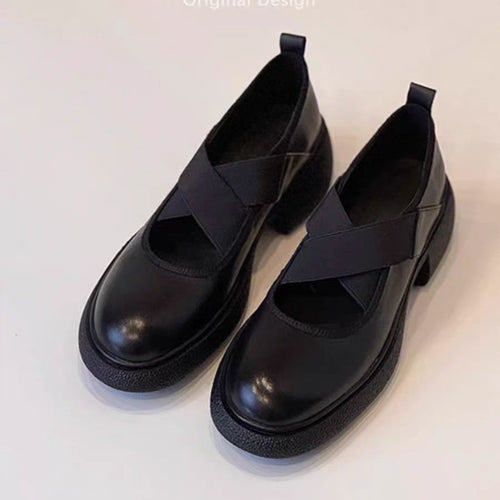 Damen Mary‑Jane Slipper mit elastischen Kreuzriemen und profiliertem Plateausohle-Design Nord Taschen