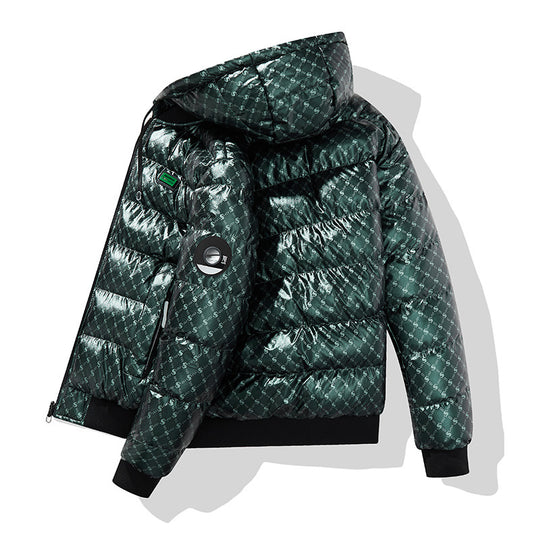 Herren Modische Steppjacke mit Kapuze und glänzendem Finish Nord Taschen