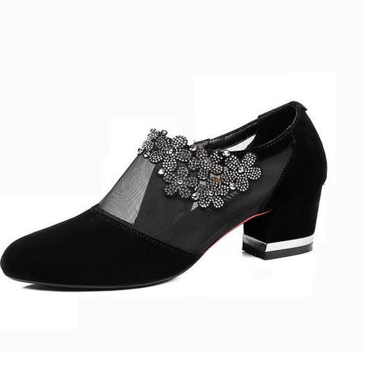 Damen Stiletto Pumps mit transparenten Einsätzen und eleganter Applikation
