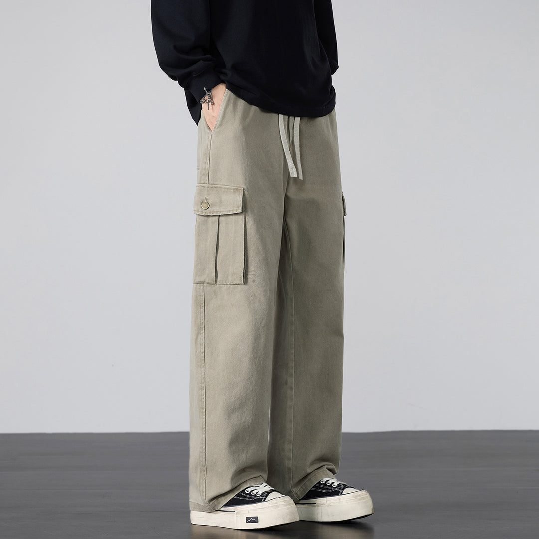 Herren Weite Cargo-Hose mit Tunnelzugbund und Multifachtaschen Nord Taschen