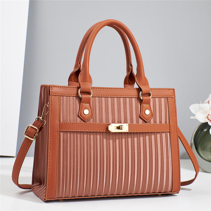 Damen elegante Handtasche mit Rippstruktur und abnehmbarem Schultergurt Nord Taschen