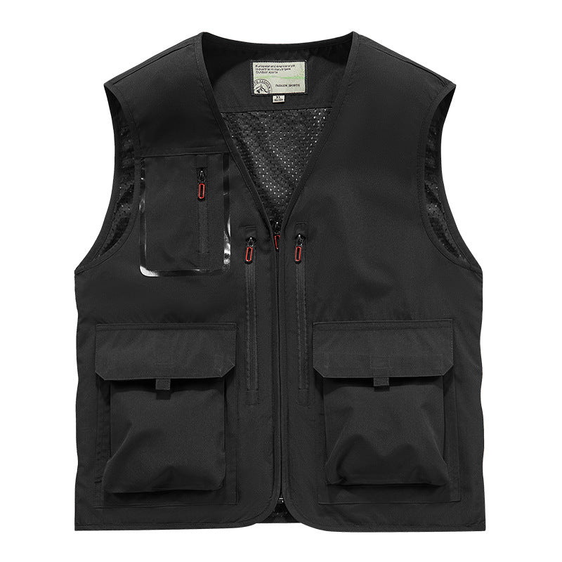 Herren Multifunktionale Outdoor-Utilityweste mit Mesh-Innenfutter und Mehrfach-Taschen Nord Taschen
