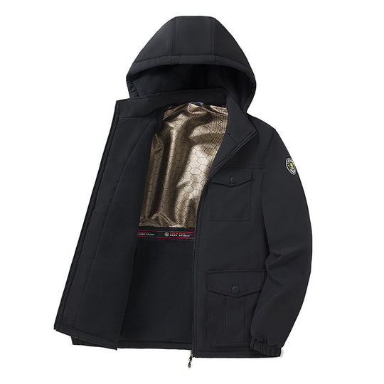 Herren Thermo-Fieldparka mit Fleece-Innenfutter, reflektierender Wärmeschicht und Kapuze Nord Taschen
