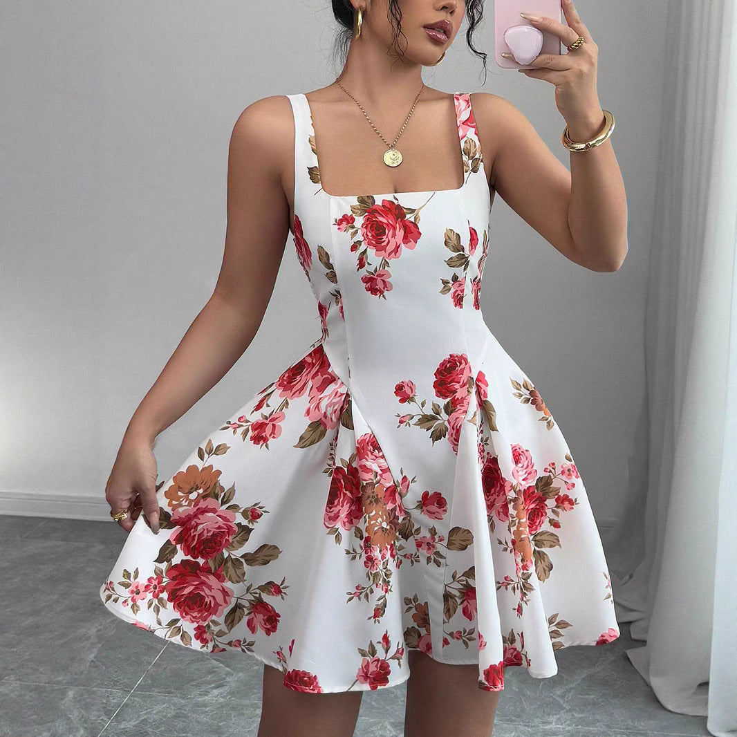 Damen Sommerliches Fit-and-Flare Kleid mit Blumenmuster Nord Taschen