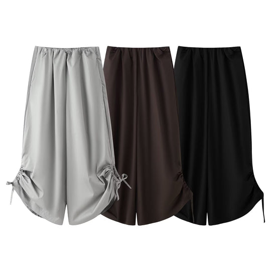 Damen Maxirock aus Satin mit seitlicher Raffung und Bindebändern Nord Taschen