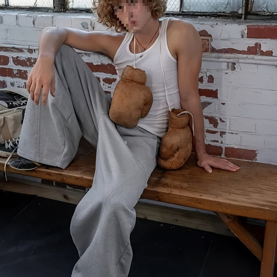 Damen Weite High‑Waist Baggy‑Jogginghose mit Tunnelzug, elastischem Bund und aufgesetzten Taschen Nord Taschen