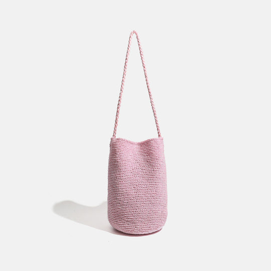 Damen geflochtene Tragetasche mit elegantem Kordelzug Nord Taschen