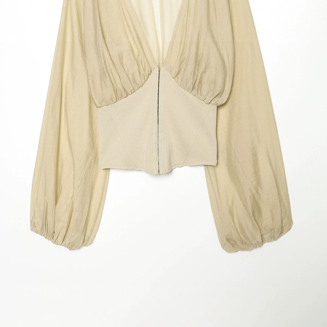Damen Kurzblouson im Bolero‑Stil mit überschnittenen Fledermausärmeln und tailliertem Reißverschluss Nord Taschen
