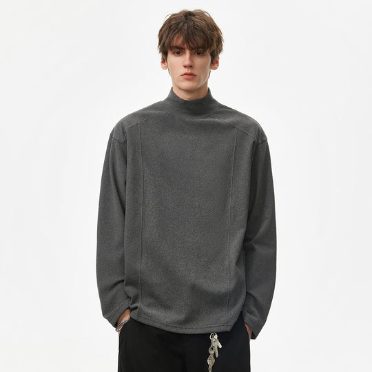 Herren Oversize Rollkragenpullover aus weichem Baumwoll‑Mix mit Raglanärmeln Nord Taschen