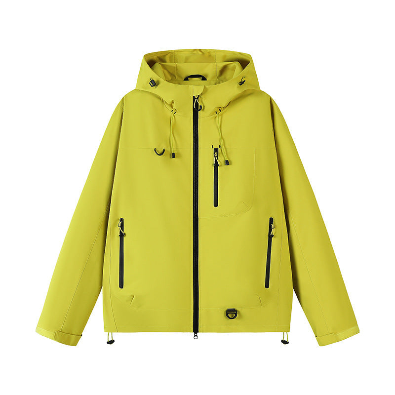 Damen technische Outdoor-Jacke mit Material und verstellbarem Kapuzensystem Avellé