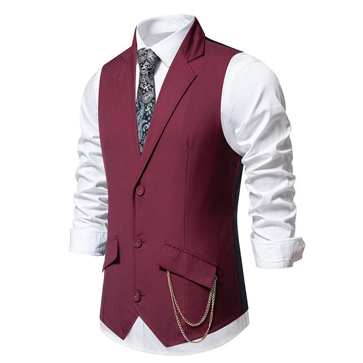 Herren elegante Anzugweste mit praktischen Taschen und modischen Akzenten