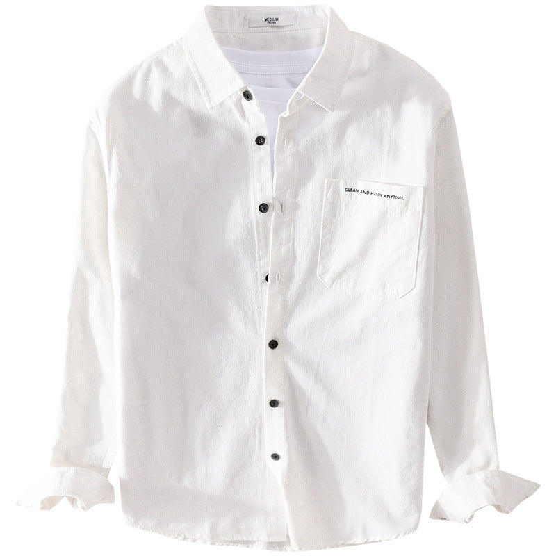 Herren Leichtes Baumwoll-Langarmhemd im Overshirt‑Stil mit Pattentasche und kontrastreichen Knöpfen Nord Taschen