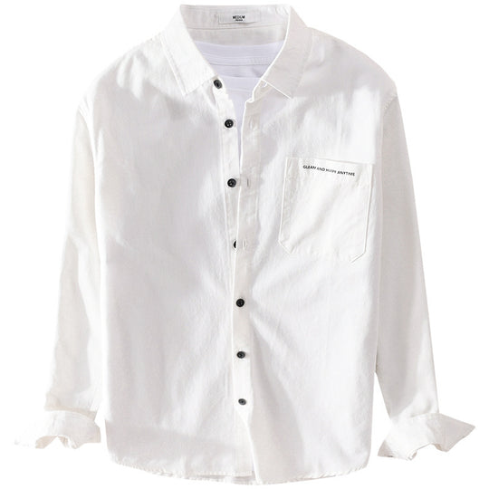 Herren Leichtes Baumwoll-Langarmhemd im Overshirt‑Stil mit Pattentasche und kontrastreichen Knöpfen Nord Taschen