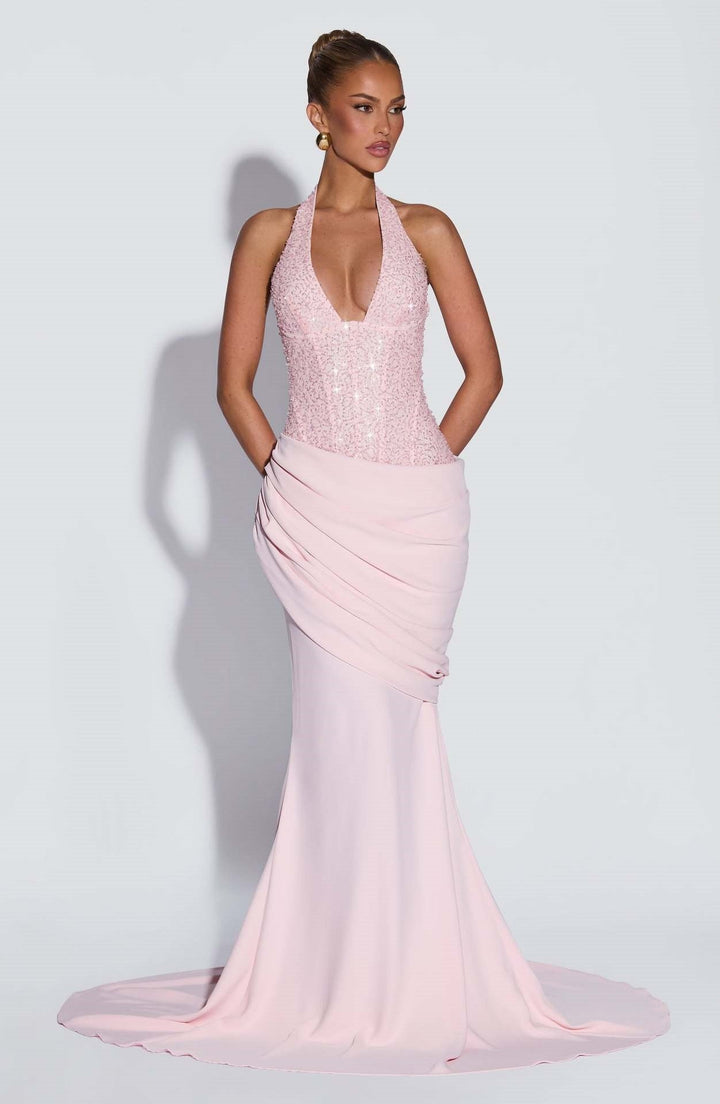 Damen Glänzendes Abendkleid mit figurbetontem Schnitt und schimmernden Pailletten