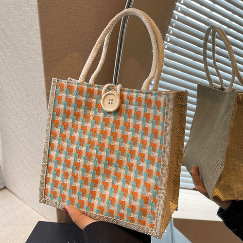 Damen Tragetasche mit geflochtenem Design und dekorativen Griffen Nord Taschen