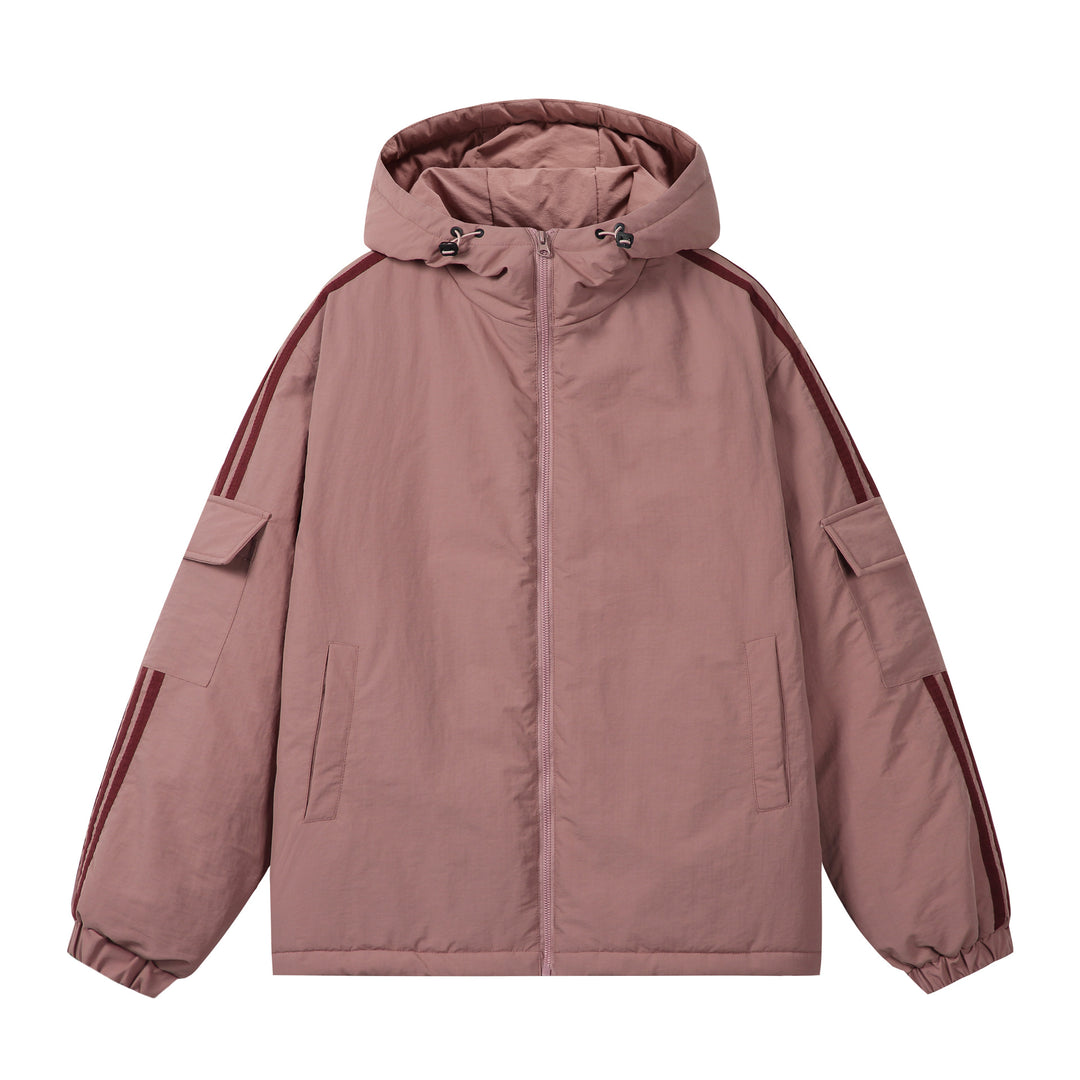 Unisex Kurzboxy wattierter Kapuzenblouson mit Ärmel‑Utilitytasche und seitlichen Eingrifftaschen Nord Taschen