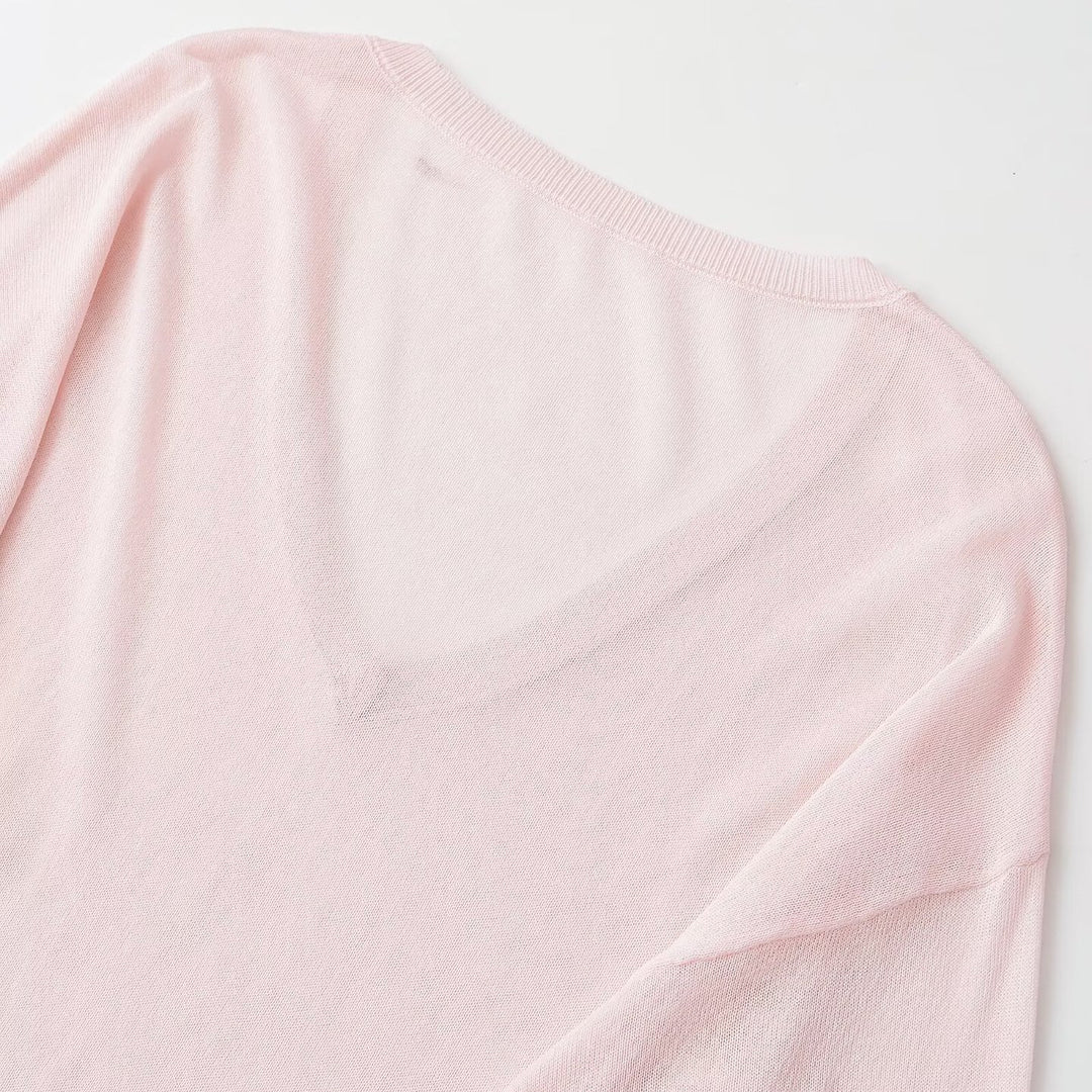 Damen Oversize-Feinstrickpullover mit tiefem V-Ausschnitt und gerippten Bündchen Nord Taschen