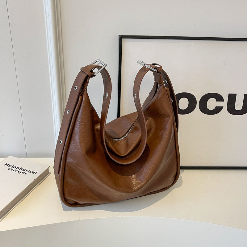 Damen Hobo-Tasche aus geschmeidigem Kunstleder mit verstellbarem Schulterriemen Nord Taschen