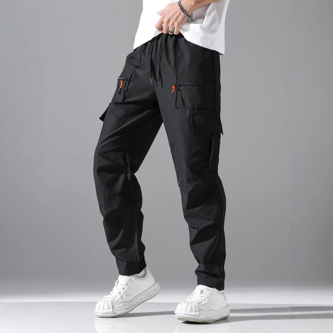 Herren Utility-Cargohose mit Reißverschlusstaschen, Tunnelzugbund & vorgeformten Kniepartien Nord Taschen