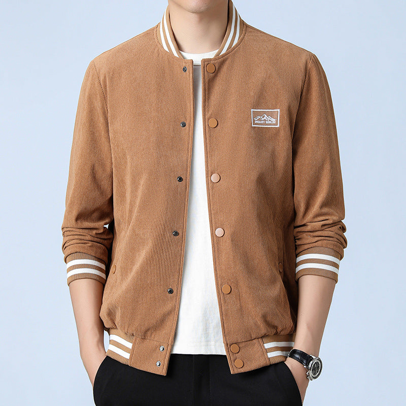 Herren Modische Cordjacke mit Streifen Nord Taschen
