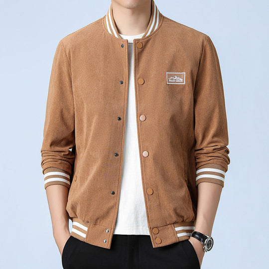Herren Modische Cordjacke mit Streifen Nord Taschen