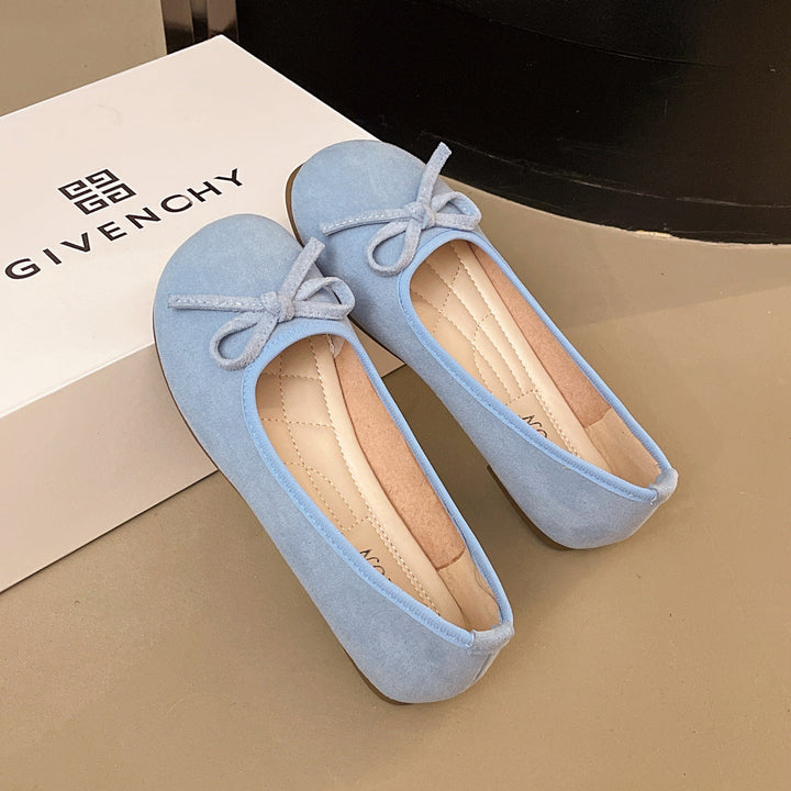 Damen elegante Ballerinas mit zierlichem Schleifendetail
