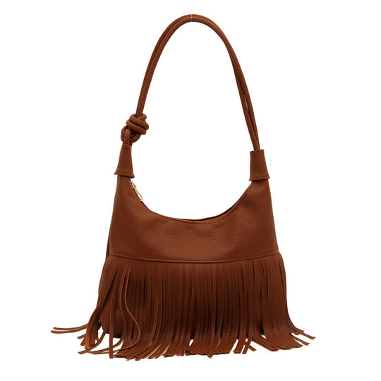 Damen Beuteltasche mit geflochtenem Fransen-Design Nord Taschen