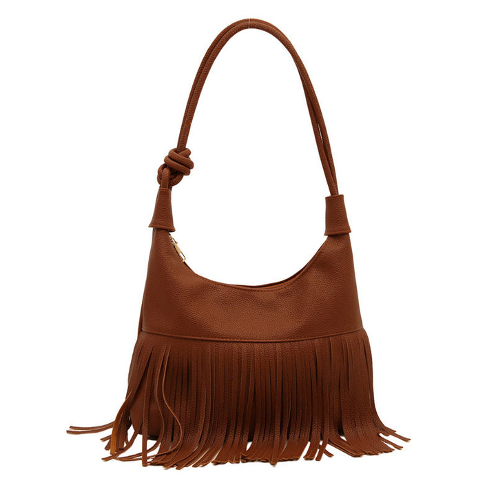 Damen Beuteltasche mit geflochtenem Fransen-Design Nord Taschen