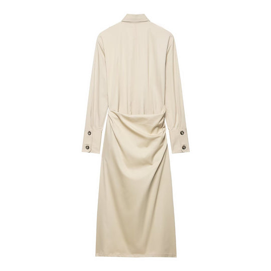 Damen Hemdblusenkleid im Utility‑Stil mit Taillen‑Wickel und Pattentaschen Nord Taschen